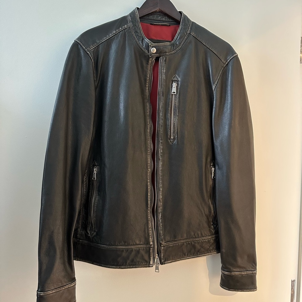 ALL SAINTS CLASSIC BLACK LEATHER JACKET